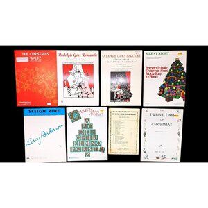 Vintage Christmas Sheet Music Lot Bundle Holiday Rudolph Baroque Silent Night